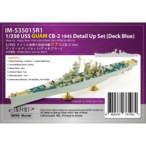 IM-535015R1 for HobbfyBoss USS GUAM (kit No.86514) Detail up set (Deck Blue)