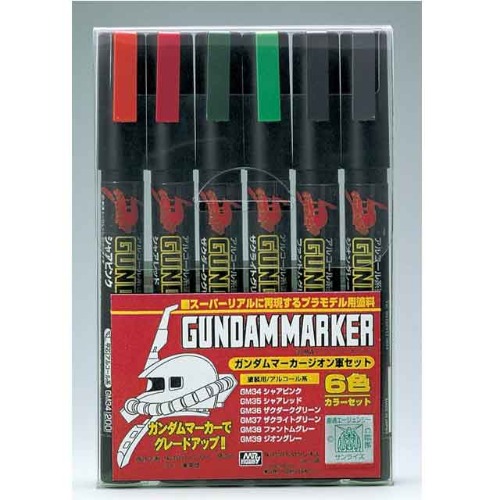 Gunze GMS108) Zeon Gundam Marker - 6 Color Set
