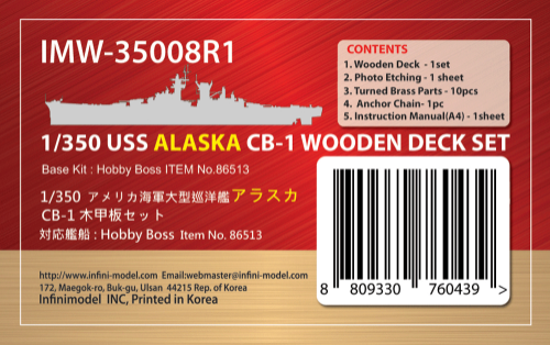 IMW-35008R1 USS Alaska CB-1 for HobbyBoss 86513 Wooden Deck