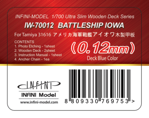 IW-70012  Iowa (Deck Blue)  for Tamiya 31616