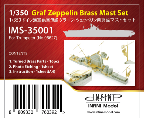 IMS-3501 Graf Zeppelin Brass Mast Set  for Trumpeter No.05627