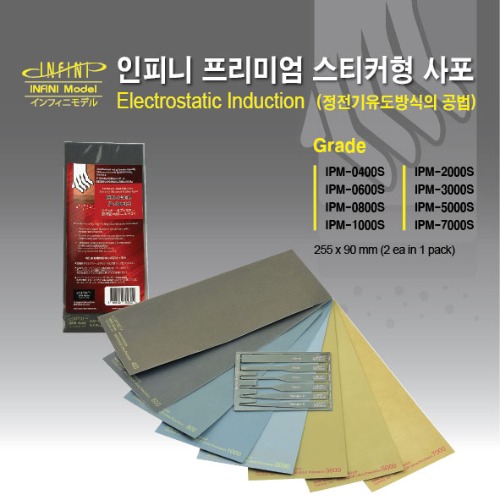 Infini Premium Ultra-Precision Adhesive Sticker Sandpaper 8 types of paper sandpaper (2 pieces)- Holder not included