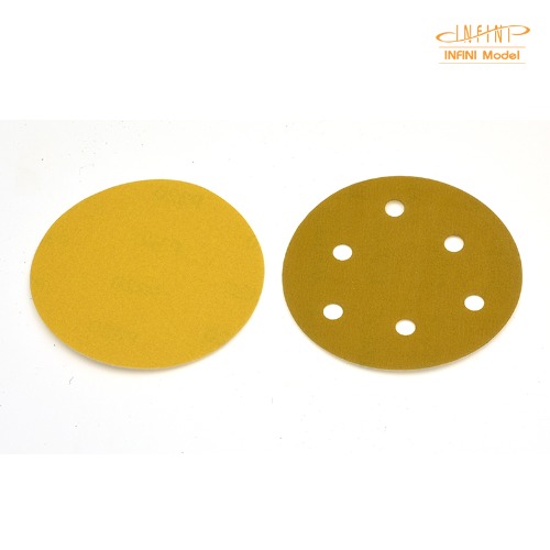 Round sandpaper Velcro type Velcro Velcro 5&quot; - No holes 6 holes (10 pieces each)