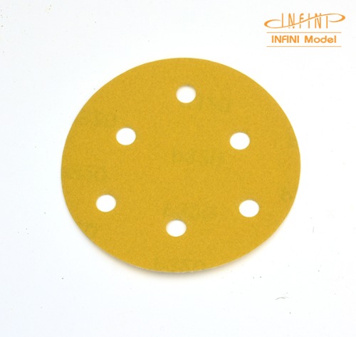 Round sandpaper Velcro type Velcro Velcro 5-inch 6-hole 11 types (10 pieces each)